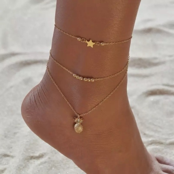 Jewelry - New Anklet Pineapple Star Double Layer Bracelet